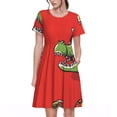 thumbnail image 1 of Balery Cool Crocodile With Sunglasses Vestidos sueltos de manga corta para mujer, vestidos de verano 2025, vestidos casuales de corte A con vuelo., 1 of 6