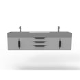 thumbnail image 3 of Amazon 72" Gray Wood Floating Vanity with Gray Top and Black Trim, 3 of 10