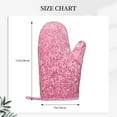 thumbnail image 2 of Hirioo Pink Glitter for Silicone Oven Mitts for BBQ, Baking, Cooking, Set of 2, Heat Resistant 260℃, Non-Slip Kitchen Essentials, 2 of 6