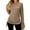 Coffee, variant on Patlollav Womens Autumn/Winter T-Shirt Solid Color Loose Long Sleeve Crew-Neck Top/Shirt on Ladies