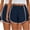 Navy, variant on Tawop Womans Shorts Women's Shorts 2PC Sets Elastic Waist Pleated Solid L