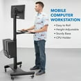 thumbnail image 4 of Mount-It! Mobile Standing with Adjustable Keyboard Tray and CPU Holder | Fits 13"-32" Monitors, 4 of 9