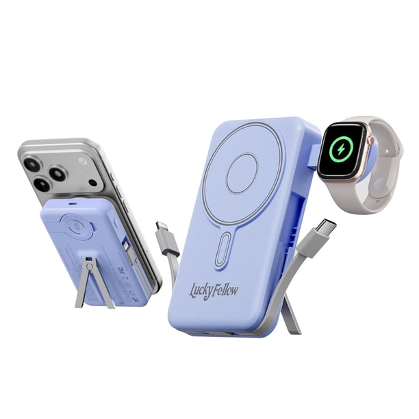 Cargador portátil LUCKYFELLOW inalámbrico de 10000 mAh con soporte iWatch