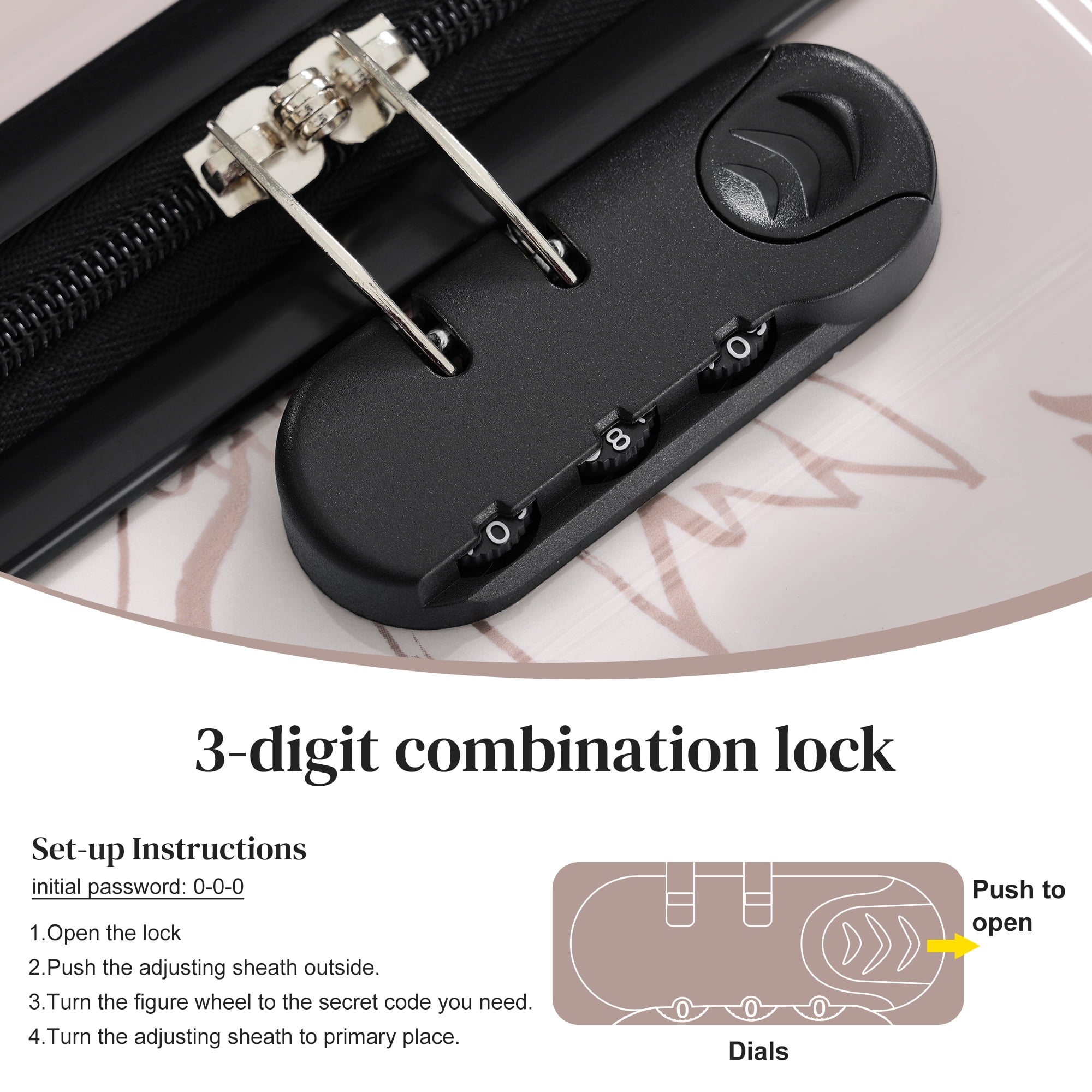 Luggage Sets New Model PC 5pcs, Hardside Lightweight Durable 20" 24" 28" Suitcases with 8" 14" Cases, Suitcase with Lock Spinner Wheels