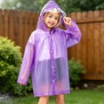 thumbnail image 5 of Reusable Thick Kids Rain Poncho Hooded Full Body Raincoat with Clear Brim for Boys Girls School Outdoor Activities, 5 of 9