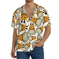 thumbnail image 3 of KLL Giraffes Head Print Men's Shirt Short Sleeve Button Down Summer Cuba Beach Shirts- XX-Large, 3 of 7