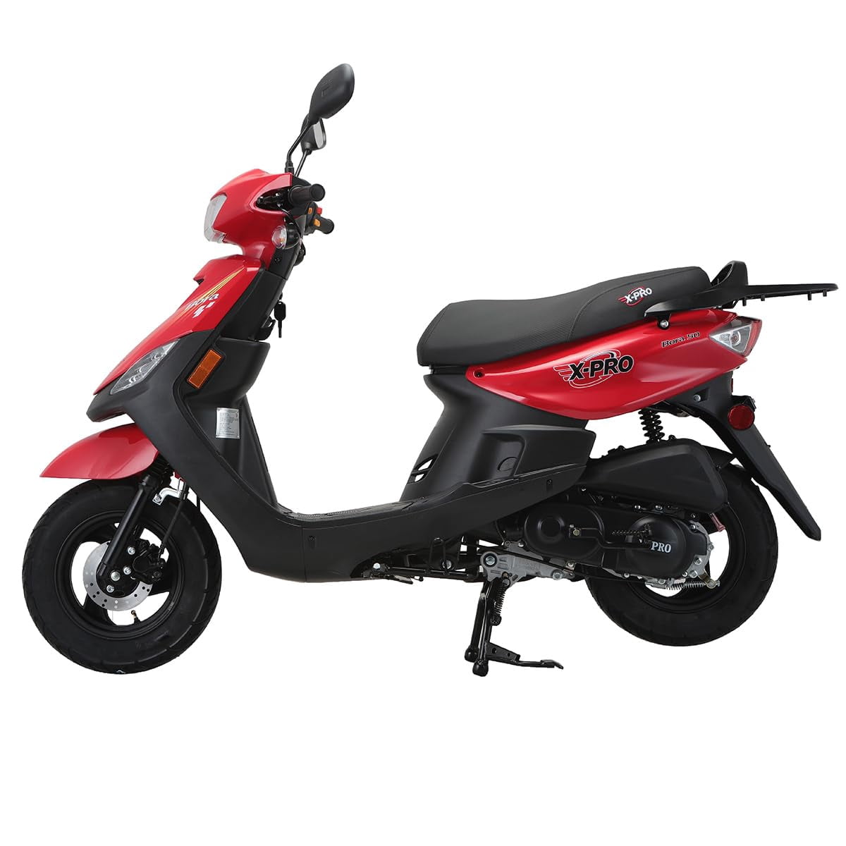 X-Pro Bora 50cc Gas Moped Scooter for Adults – Automatic Transmission, 4‑Stroke Engine with 10" Aluminum Wheels, Electric/Kick Start!