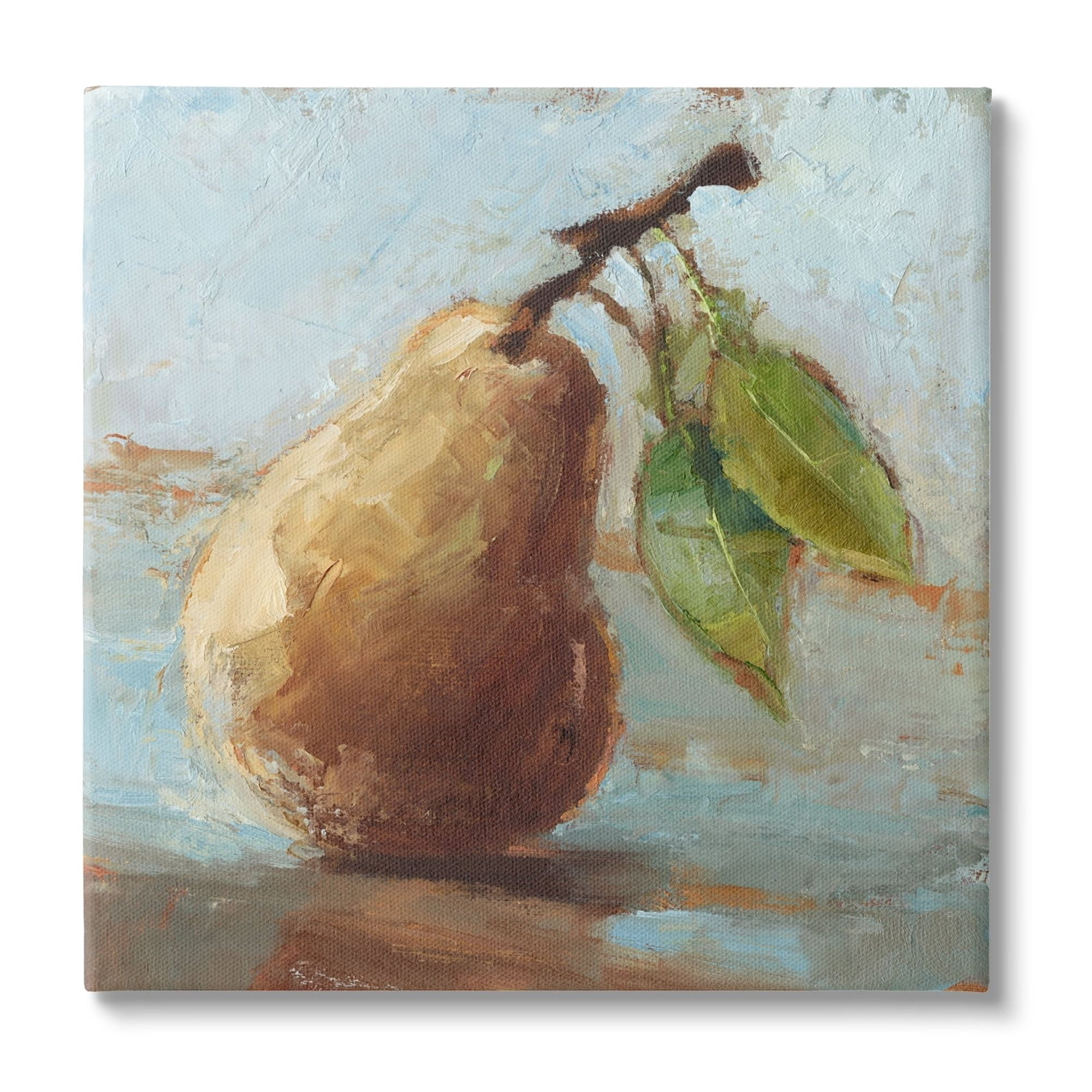 Stupell Industries Pear Fruit Kitchen Painting Food & Beverage Painting Gallery Wrapped Canvas Print Wall Art