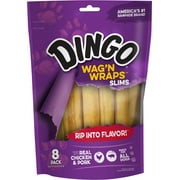 Dingo Wag'N Wraps Dog Chew w/ Real Chicken & Pork, 8-Count