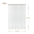 thumbnail image 7 of Barossa Design Extra Long PEVA Shower Curtain or Liner -6 Magnets on Bottom, Metal Grommets -72" x 80", Clear, 7 of 7