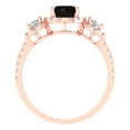 thumbnail image 4 of Three-Stone Engagement Ring for Women - 1.46ct Natural Onyx in 14K Rose Gold Promise Ring, 4 of 6