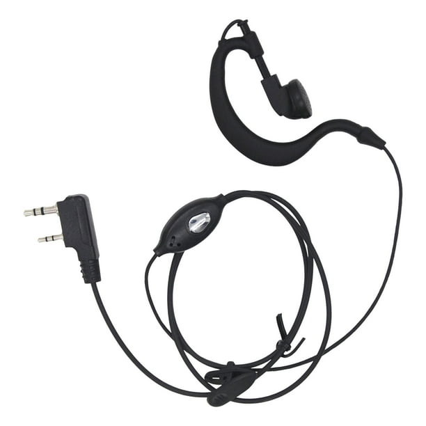 Auricular de de 2 pines con reemplazo de micrófono, auricular con gancho para la oreja de un solo cable, auricular de Radio de 2 vías