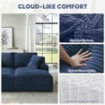 thumbnail image 6 of Aukfa Oversized Double Chaise Lounge Modular Boneless Couch for Living Room, 2 Cup Holders, 4 Pillows, Corduroy, Blue, 6 of 8