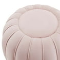 thumbnail image 6 of Ottoman Accent Tufted Chair , Pink, Velvet, Modern Contemporary, Mid Century Living Hotel Lounge Cafe Lobby, 6 of 7