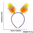 thumbnail image 2 of 3 Pcs Easter Headband Easter Bunnies Ears Rabbit Chick Eggs Carrot Hairbands Hair Hoop For Women Girls Easter Party Favor Decorations, 2 of 3
