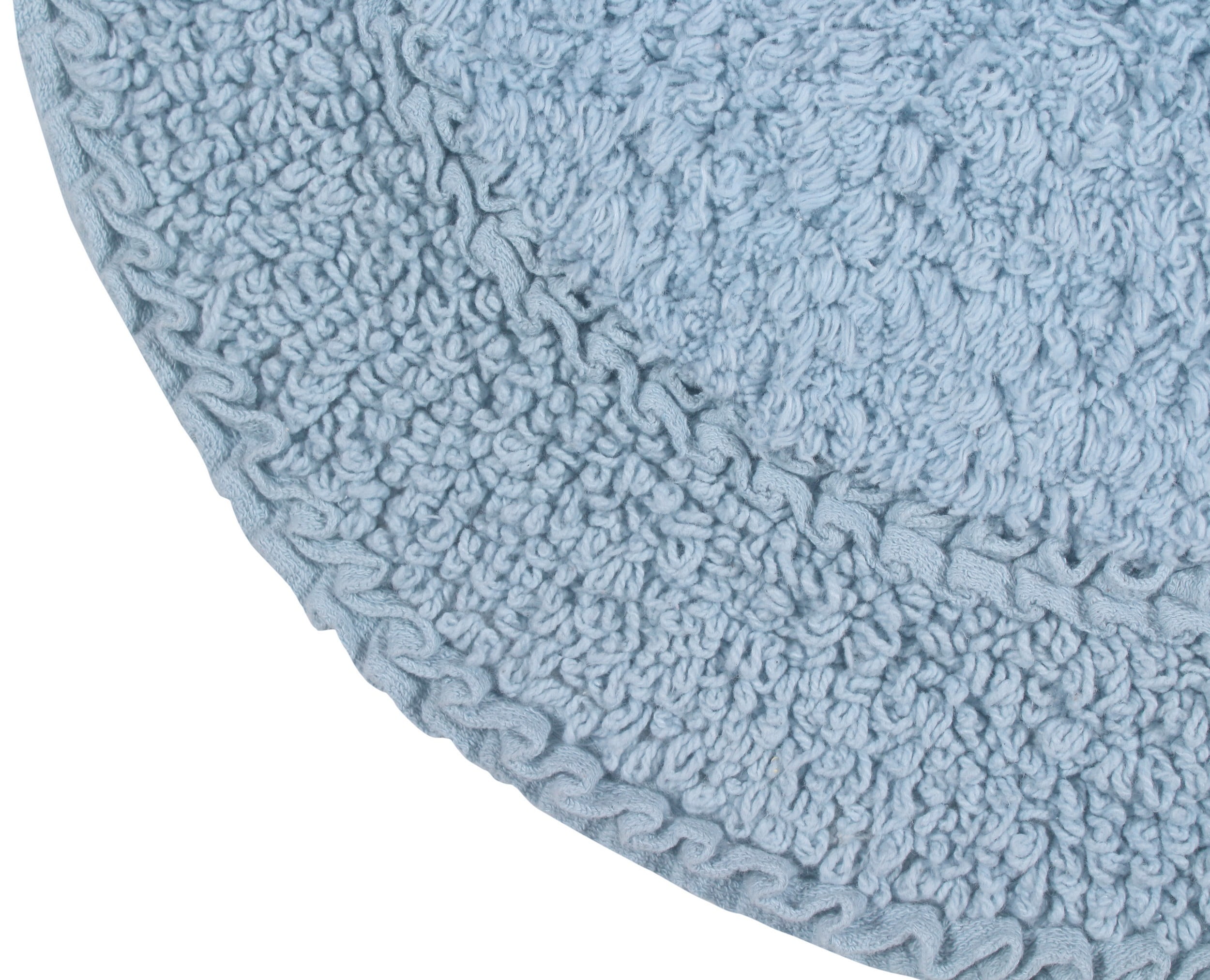 Home Weavers Double Ruffle Collection 100% Cotton Non-Slip Bathroom Rug Set Machine Washable Bathroom Rug-17"x24", Bath Rug- 21"x34", Bathroom Rug- 24"x40", Blue Color 3 Piece Bath Rug set