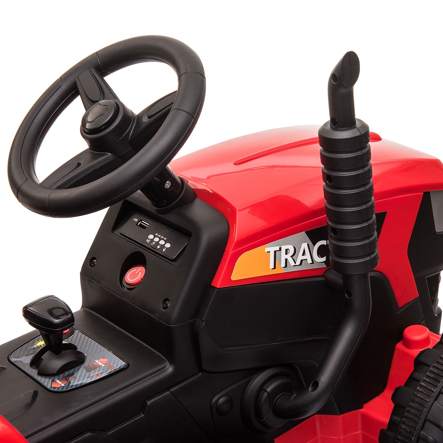 Private Jungle 35W/12V Kids Tractor, Electronic Ride On Tractor, Kid Tractor Vehicle with LED Lights, Red