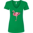 thumbnail image 3 of Inktastic Pink Flamingo Women's V-Neck T-Shirt, 3 of 5