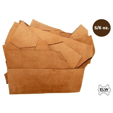 ELW 100% Natural Full Grain Leather 8 lb Sizes Scraps, Trimming 5/6 OZ 2mm Perfect for Leather Crafts, Tooling, Repair : Tobacco Brown