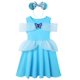 thumbnail image 1 of 2023 verano bebé niñas Elsa Anna vestido sirena dibujos animados princesa tema vestidos casuales para 2-10 años niños fiesta vacaciones ropa 140 (7-8T) Gao Jinjia LED, 1 of 2