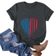thumbnail image 1 of Lolmot Femme Lndependence Day Élégant Imprimé Col Rond Manches Courtes Top, 1 of 3