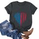 thumbnail image 1 of Tops Cortos para las Mujeres Día de la Independencia Impreso Cuello de la Tripulación Tee, Casual Y Elegante Cuello Redondo Tops para las Mujeres, 1 of 3