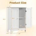 thumbnail image 3 of Gymax Bathroom Storage Cabinet Freestanding Wooden Floor Cabinet w/ Double Doors White, 3 of 10