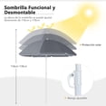 thumbnail image 4 of Costway Silla de Camping con Sombrilla Portátil y Plegable Doble Silla Taburete Tejido Oxford Mini Mesa Posavasos para Exterior Picnic Patio, 4 of 7