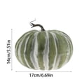 thumbnail image 3 of Decorative Pumpkin Sage Green Striped Faux Pumpkin 1 Pack for Halloween Thanksgiving Fall Home Farmhouse Table Display, 3 of 7