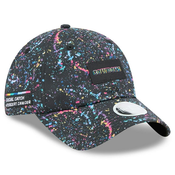 Women's New Era Black Dallas Cowboys 2025 NFL Crucial Catch Pony Tail Adjustable Hat