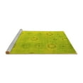 thumbnail image 2 of Ahgly Company Machine Washable Indoor Round Abstract Yellow Modern Area Rugs, 6' Round, 2 of 4