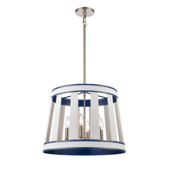 Elk Home 20-Inch Wide White Burlap Pendant, Transitional, Ocean Blue