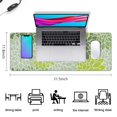thumbnail image 5 of Long Mouse Pads for Desk,Green Floral and Petal Pattern Desk Mats on Top Of Desks, Desk Mouse Pad Extra Large with 3mm Non-Slip Base and Stitched Edge for Gaming,Office,Work,Home 31.5"x11.8", 5 of 6