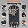 thumbnail image 4 of XplrKamp Oversized Sleeping Bag for Adults Cold & Warm Weather, XL Flannel Sleep Bags for Camping, Backpacking, Lightweight, Extra Wide for Big & Tall (Black), 4 of 11