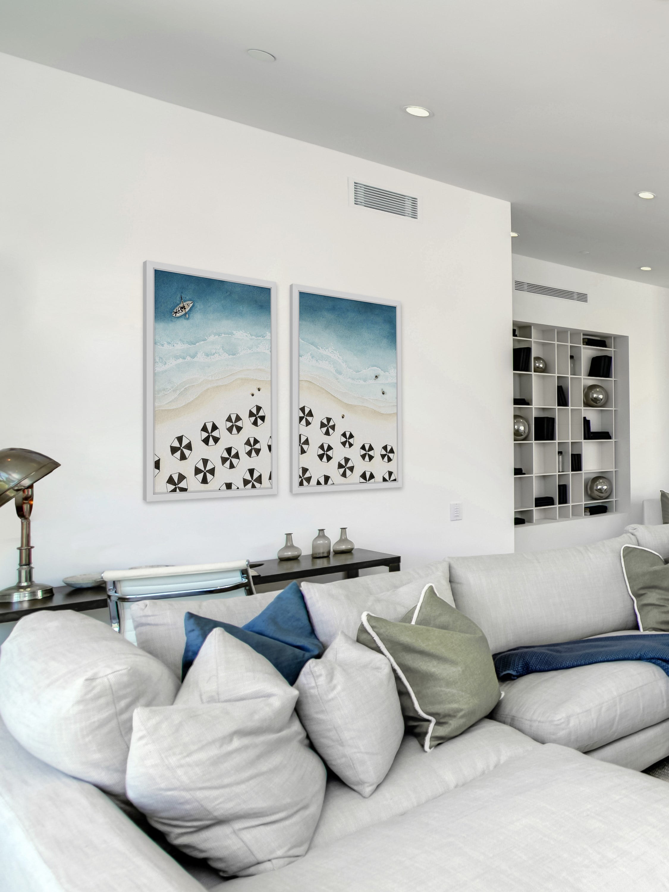 Marmont Hill Black Umbrellas Diptych by Dantell, 36" x 48"