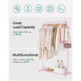 thumbnail image 4 of 110 lb Load Capacity Clothes Rack with Wheels Garment Rack with Storage Shelf Clothing Rack for Bedroom 2 Brakes Steel Frame Jelly Pink, 4 of 7
