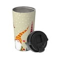 thumbnail image 2 of Uemuo Christmas Card With Gnomes Print Carry Insulated Coffee Mug, Travel Mug with Hidden Handle, Insulated Coffee Flask, Leak-proof Travel Mug Insulated Mug for Office, 2 of 8
