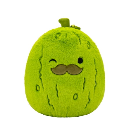 Squishmallows FuzzAMallow Official 16 inch Charles the Green Pickle with Mustache - Child's Ultra Soft Stuffed Plush Toy