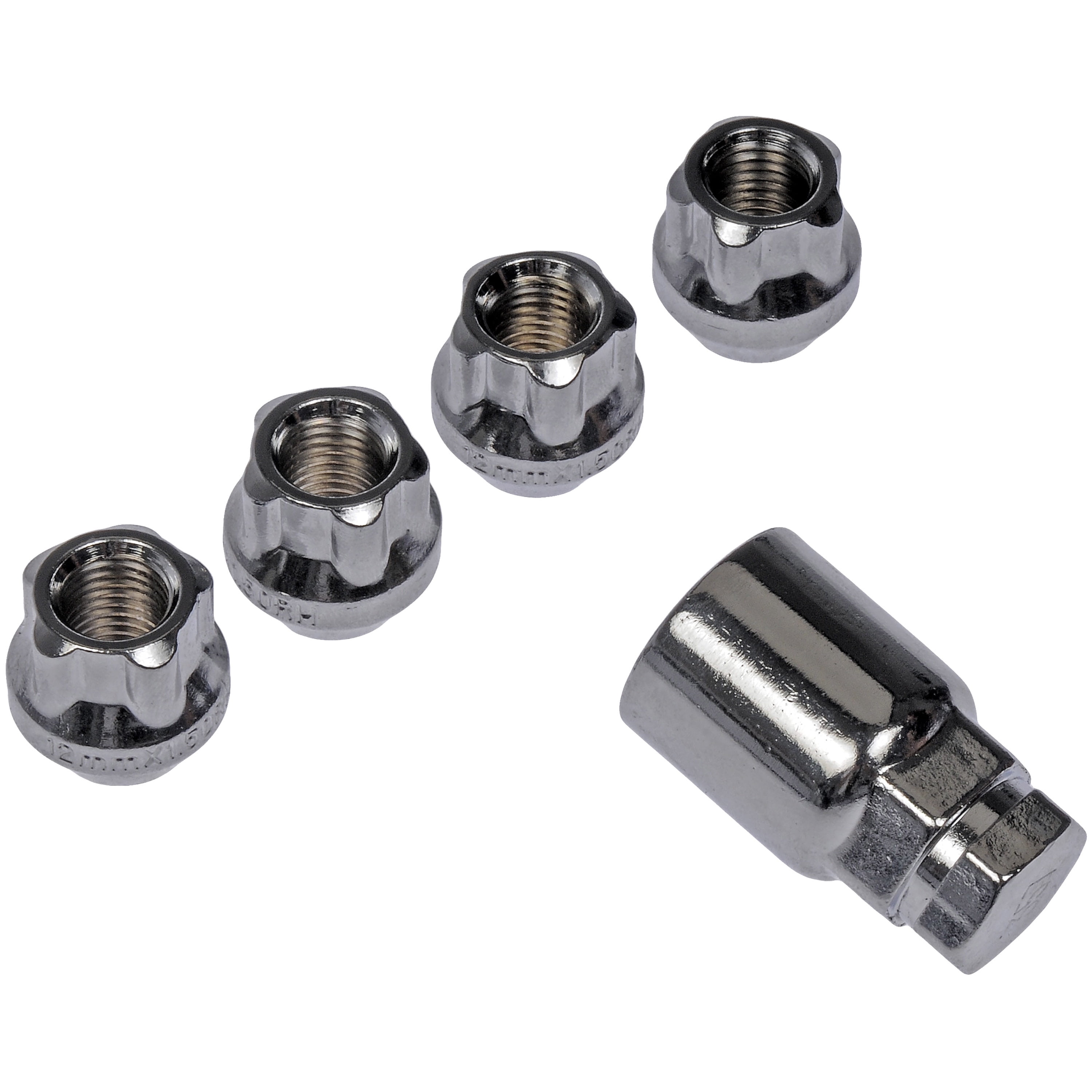 Rough Country 32-Piece Bulge Acorn Lug Nut Set - M14x1.5 Thread, Chrome, For Aftermarket Wheels