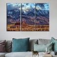 thumbnail image 1 of TISHIRON 3PCS Framed Canvas Wall Art Set,36"x24" Country Cabin Landscape Canvas Art Decor, 1 of 7
