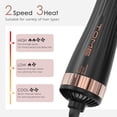 thumbnail image 2 of TOME Ionic Blow Dryer Brush Dual Voltage,4-in-1 Hair Dryer Brush Volumizer 1200W Round Brush for Blow Out with European Plug Adapter,Black, 2 of 9