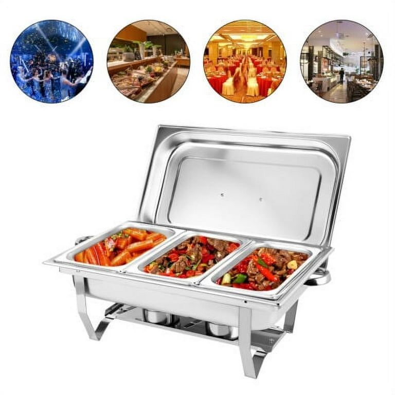 3x Hotel & Restaurant Supplies Chafing Dishes Buffet Food Warmer Food Pan 4  Inch