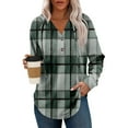 thumbnail image 3 of Stichou Womens Fashion Tops Plaid Hoodies for Women Pullover Oversized Sweatshirts Long SLeeve Shirts Loose Fit Green XL, 3 of 5