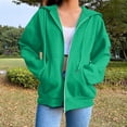 thumbnail image 2 of Women's Street Hooded Zipper Coat Casual Long Sleeve Warm Outerwear Jacket for Everyday Comfort, 2 of 6