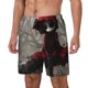 thumbnail image 1 of Balery Dark Red Hooded Girl Bañador para hombre, shorts de playa de secado rápido con entrepierna y forro de compresión-X-Large, 1 of 6