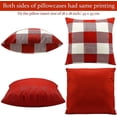thumbnail image 3 of 4 Pieces Buffalo Checker Plaid Linen Throw Pillowcase, Rustic Decorative Square Throw Pillow Covers, Christmas Fall Throw Pillow Covers Home Cushion, 3 of 4