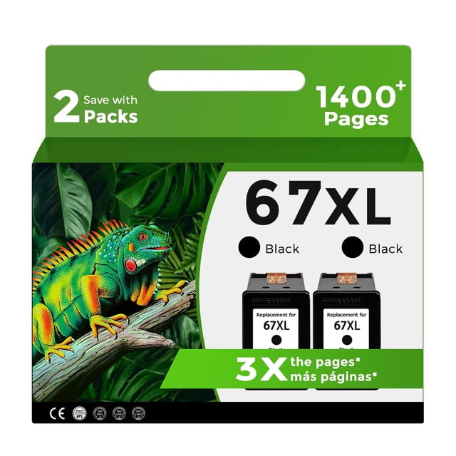 Cartucho de tinta Relcolor 67XL negro remanufacturado para HP 67XL