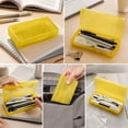 thumbnail image 4 of Small Pencil Box, Plastic Case with Hinged Lid and Snap, Portable Storage for Back to Campus Supplies, Yellow, 4 of 7