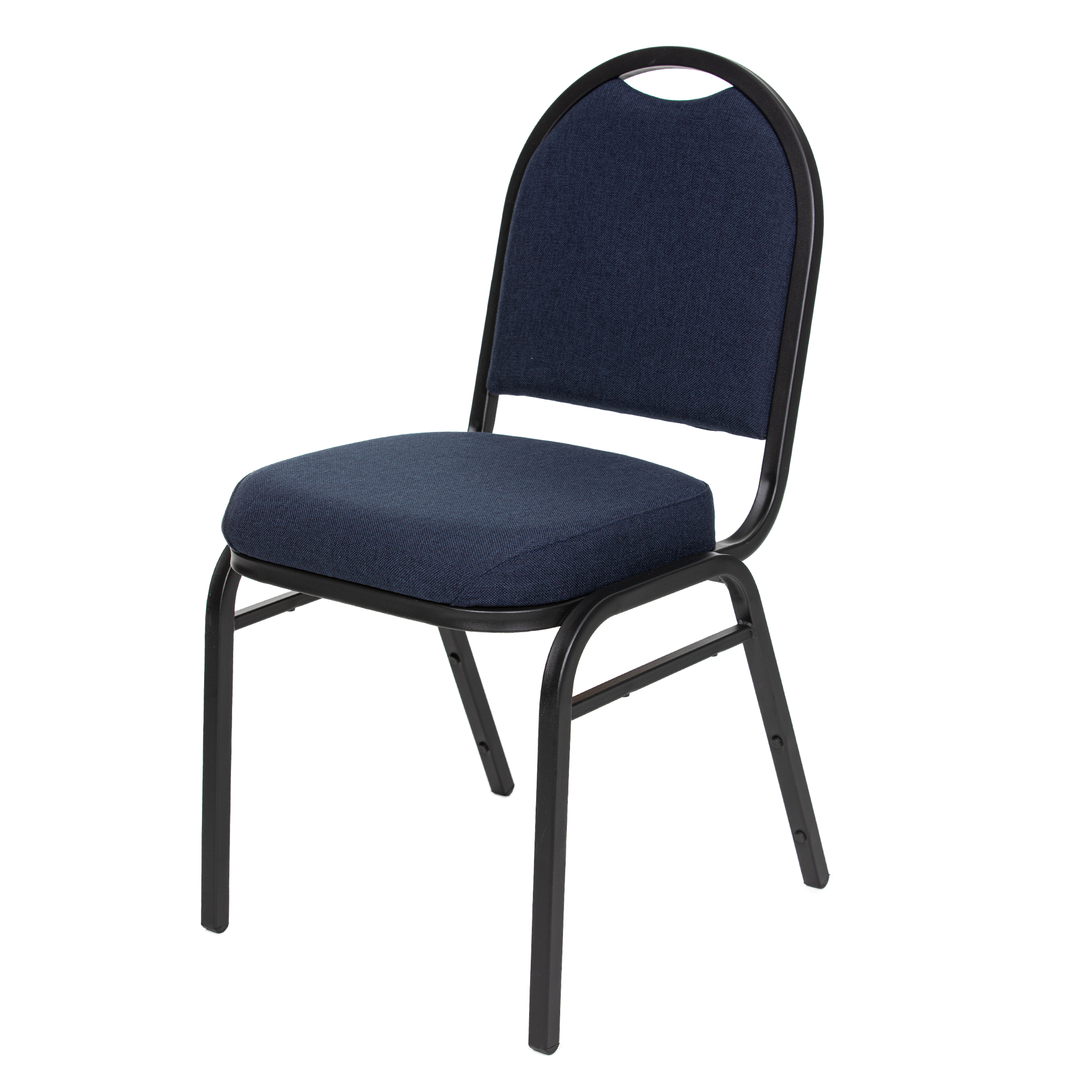 Hampden Furnishings Celia Collection Fabric Banquet Chair, Dark Blue, Pack of 2