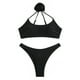thumbnail image 2 of Traje de baño para mujer, bikini de 2 piezas, de secado rápido, con espalda abierta, color liso, para mujer, 2 of 6